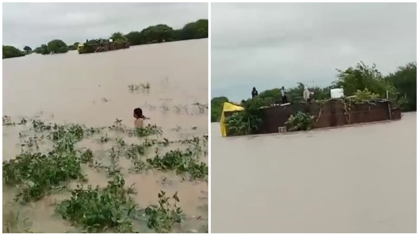 Rescue of villagers trapped in Semalia of Badnagar by helicopter, torrential rains continue