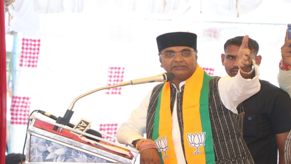 Vishwas Sarang addressed the public meeting in Amla Assembly of Betul district, Jan Ashirwad Yatra Vishwas Sarang addressed the public meeting in Amla Assembly of Betul district, Jan Ashirwad Yatra