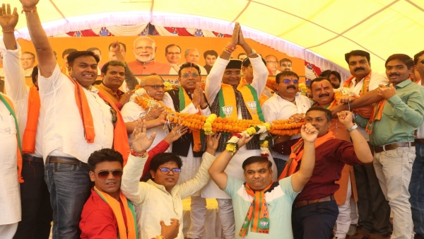 Vishwas Sarang addressed the public meeting in Amla Assembly of Betul district, Jan Ashirwad Yatra Vishwas Sarang addressed the public meeting in Amla Assembly of Betul district, Jan Ashirwad Yatra