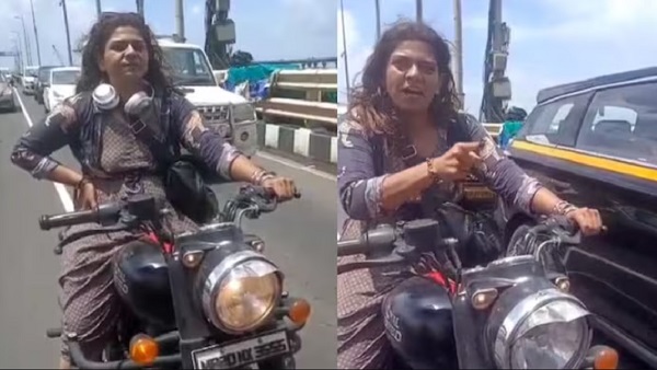 Woman biker video viral