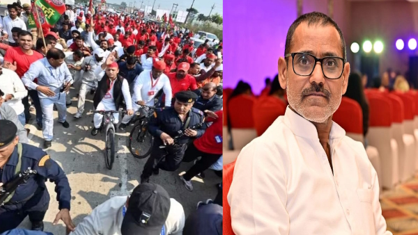 SP leader Ravi Bhushan Rajan yaadav suffered heart attack during Akhilesh yadav cycle rally 