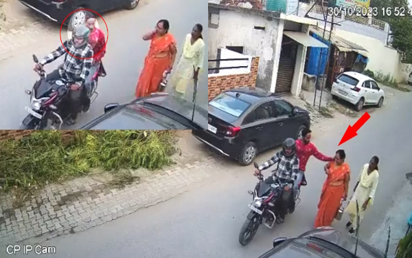 viral video of a women earrings pulled in broad daylight by two miscreants in ghaziabad