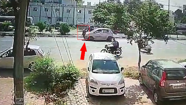 CCTV video of road accident in Meerut woman thrown 15 feet in air after being hit by car 
