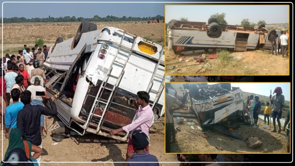 private-bus-full-of-passengers-overturns-in-ditch-in-mirzapur