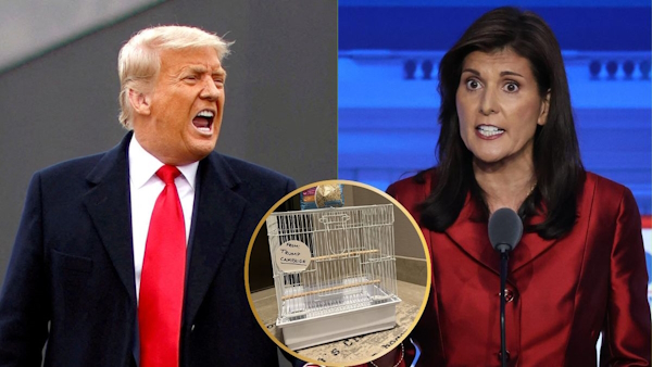 rump sent Nikki Haley a birdcage