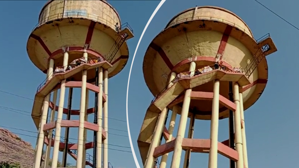 reet aspirant climb on water tank