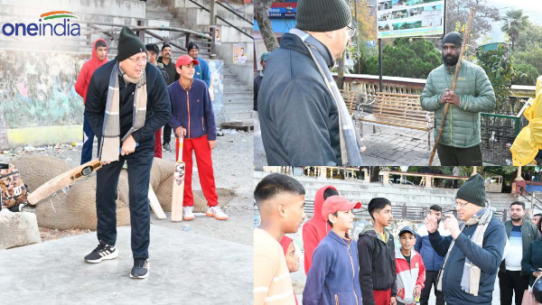  CM pushkar Dhami played cricket children during morning walk, served tea to the tourists himself