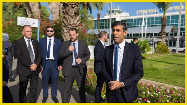 Rishi Sunak arrives in Israel