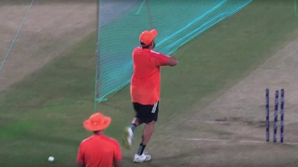 rohit sharma bowling in nets