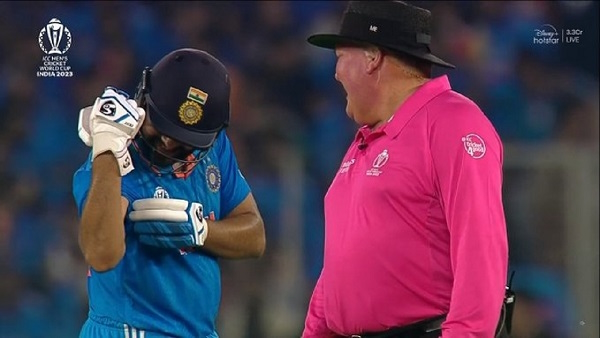 Rohit Sharma, umpire Marais Erasmus Rohit Sharma, umpire Marais Erasmus