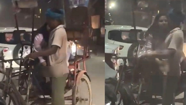 woman pulls rickshaw driver private part