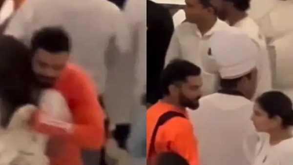 Virat Kohli gives warm hug to Ritika Virat Kohli gives warm hug to Ritika