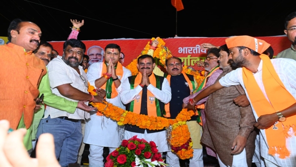 VD Sharma inaugurates election BJP office in South-West Assembly constituency in TT Nagar