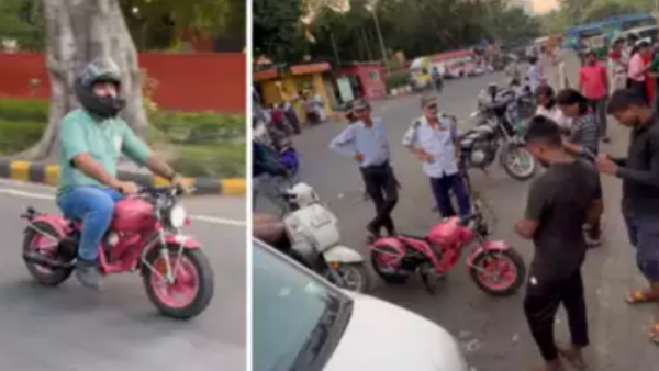 man modified motorcycle