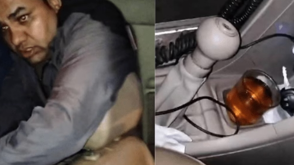 Locals found liquor bottle