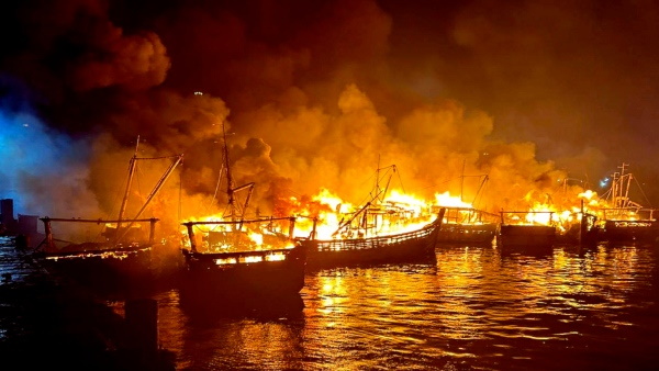 Fire in Visakhapatnam Port