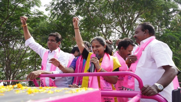 BRS MLC K Kavita over Congress BRS MLC K Kavita over Congress