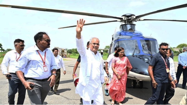 CM Bhupesh Baghel helicopter landing mistake: