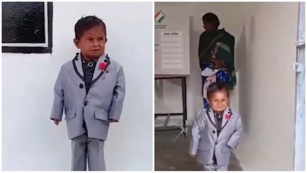 Two and a half feet short young man Kailash Thakur cast his vote, people thought he was a child