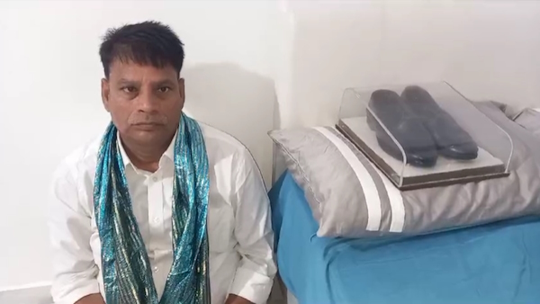Congress MLA from Mahwa Assembly Omprakash Hoodla keeps his fathers shoes with him.