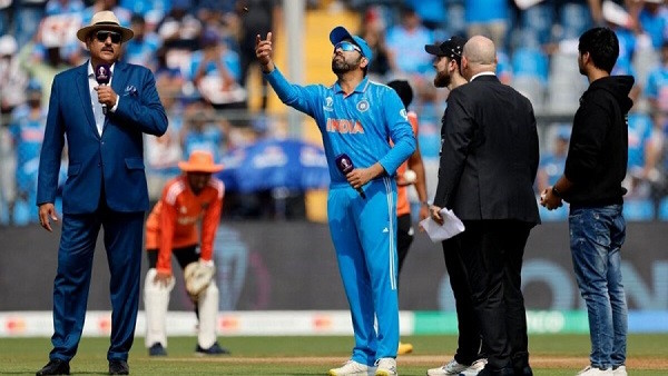 rohit sharma during toss