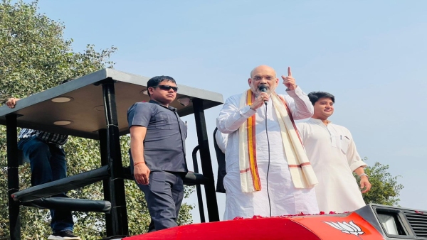 Amit Shah held public meeting for BJP candidate Ramesh Khatik in Karaira of Shivpuri Amit Shah held public meeting for BJP candidate Ramesh Khatik in Karaira of Shivpuri