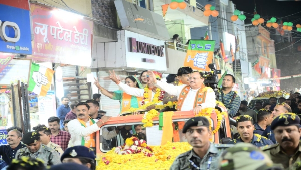 JP Nadda seeks votes for BJP candidate Usha Thakur in Mhow, MP Assembly elections