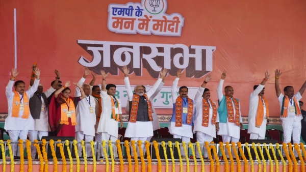 Narendra Modi addressed meetings in support of party candidates in Guna and Morena on Wednesday