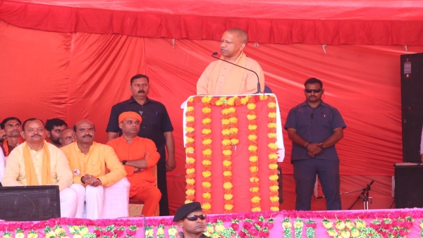 Uttar Pradesh CM Yogi Adityanath held public meetings in Pannas Powai and Ashoknagar, sought votes.