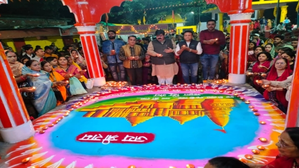 Celebrated the construction of grand Shri Ram temple in Ayodhya by lighting lamps and candles.