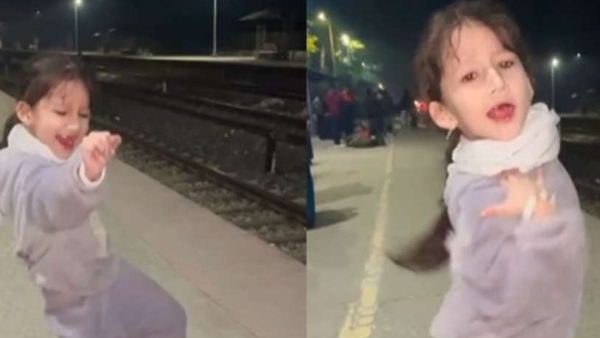 Little girl dancing on oee baba