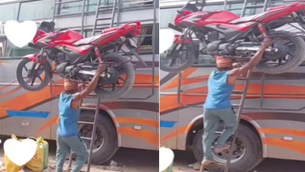 Man lifts 130 kg motorbike