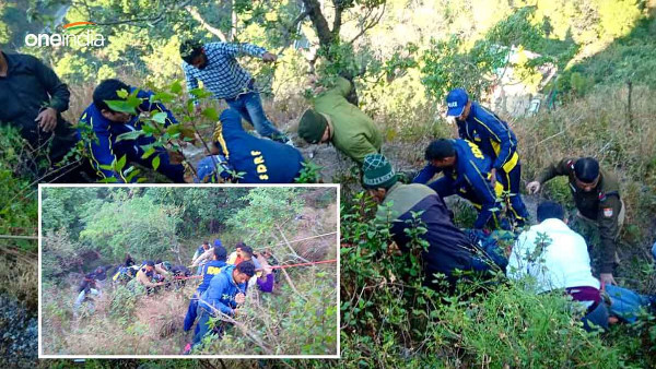 Mussoorie accident person fell into ditch being pushed cow, SDRF rescued him, he died on the way. Mussoorie accident person fell into ditch being pushed cow, SDRF rescued him, he died on the way.