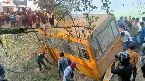 two students died in a school bus accident in gorakhpur 