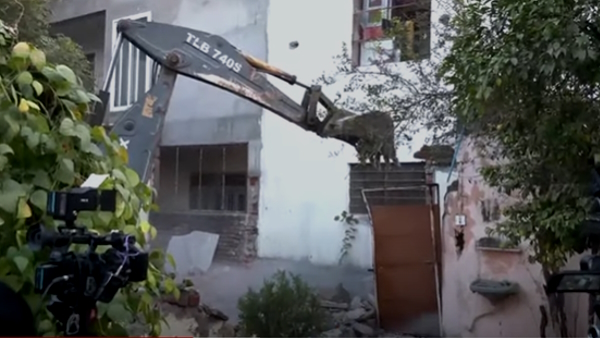 JCB on house of Rohit Rathore