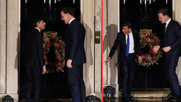 Rishi Sunak locked outside the house