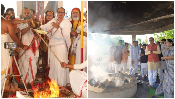 CM Shivraj Singh Chauhan was seen in the shelter of Saint Singaji Maharaj in Karuna Dham and Khandwa
