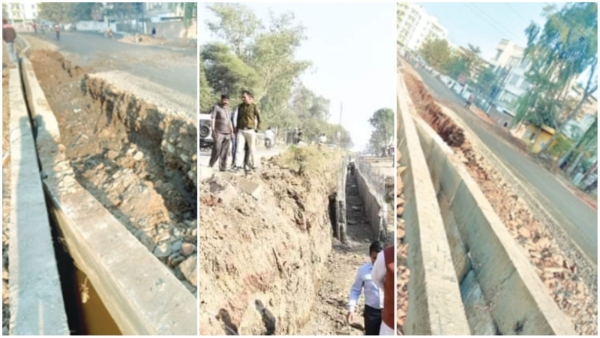 Canal built at a cost of Rs 7 crore in Kolar area of ​​Huzur assembly sank in 10 days, corruption