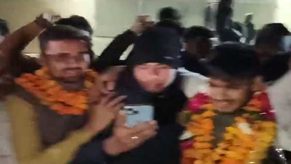 ABVP student leader who took judge car released from jail after seven days, supporters celebrate
