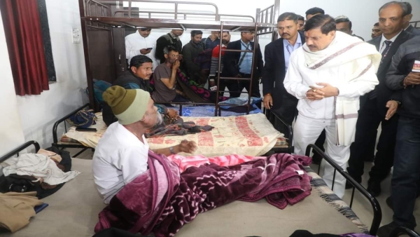 Seeing the increasing cold, CM Dr. Mohan Yadav alerted, inspected the night shelter at midnight