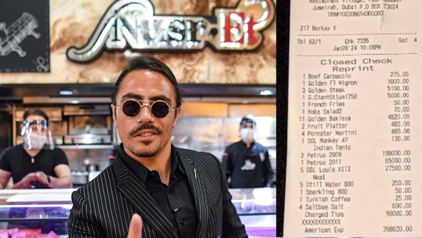 Salt Bae Nusret Gokce Shares 1 crore rs food bill Receipt For a Single Meal Salt Bae Nusret Gokce Shares 1 crore rs food bill Receipt For a Single Meal