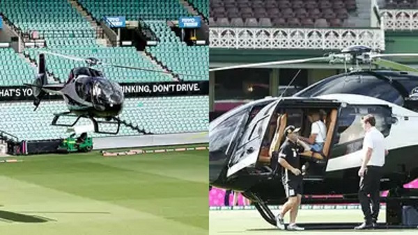 David Warner helicopter entry