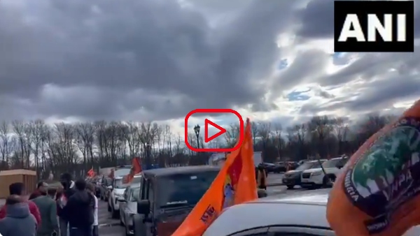 Ram Mandir Pran Pratishtha New Jersey cars Rally