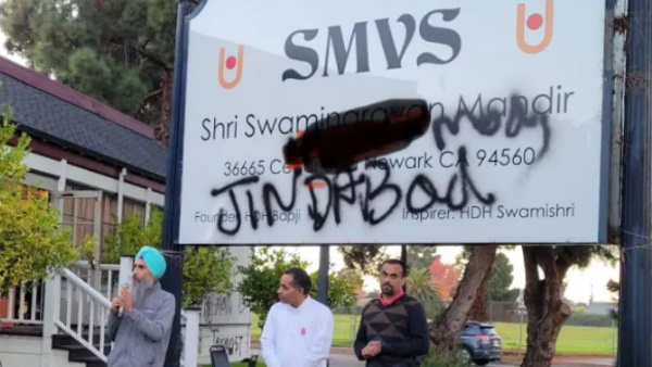 Hindu temples vandalised in California