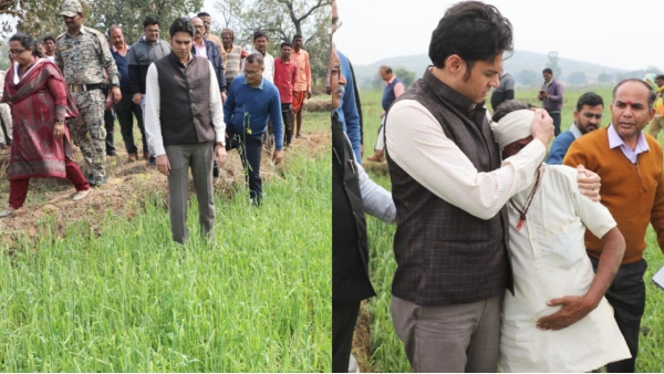 Katni Collector Avi Prasad Hugging Farmer