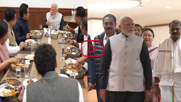  PM Modi in Parliament canteen