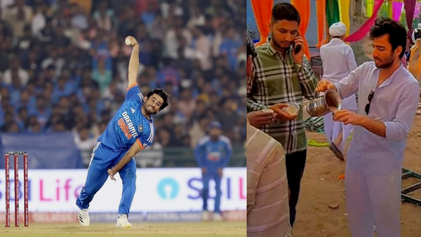 Cricketer Ravi Bishnoi seen serving tea