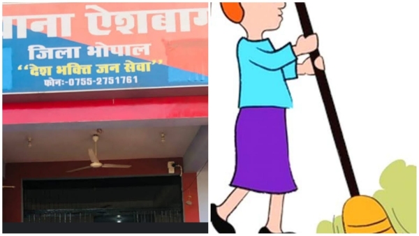 Aishbagh 10th class student met with an accident while sweeping, her foot slipped her scarf wrapped