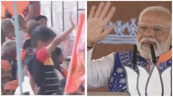 PM Modi showed love towards child in Jhabua rally, Son, lower your hands, otherwise it will hurt