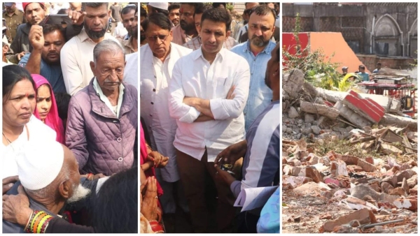 Jitu Patwari reached Bhadbhada settlement after bulldozer action demand PM accommodation for families